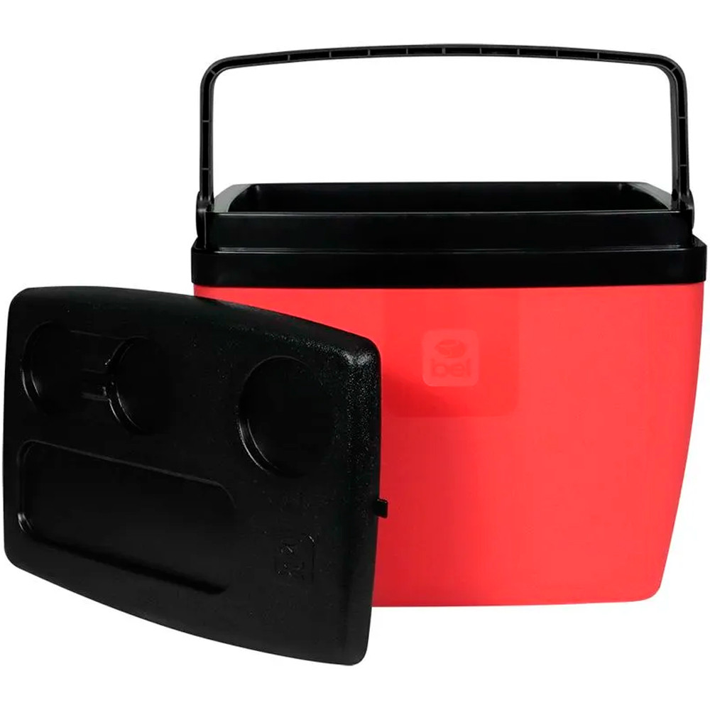 Caixa Térmica de 19 Litros Belfix Cor Vermelho e Preto com Tampa Removível e porta Copos Integrado Caixa Térmica de 19 Litros Belfix Cor Vermelho e Preto com Tampa Removível e porta Copos Integrado