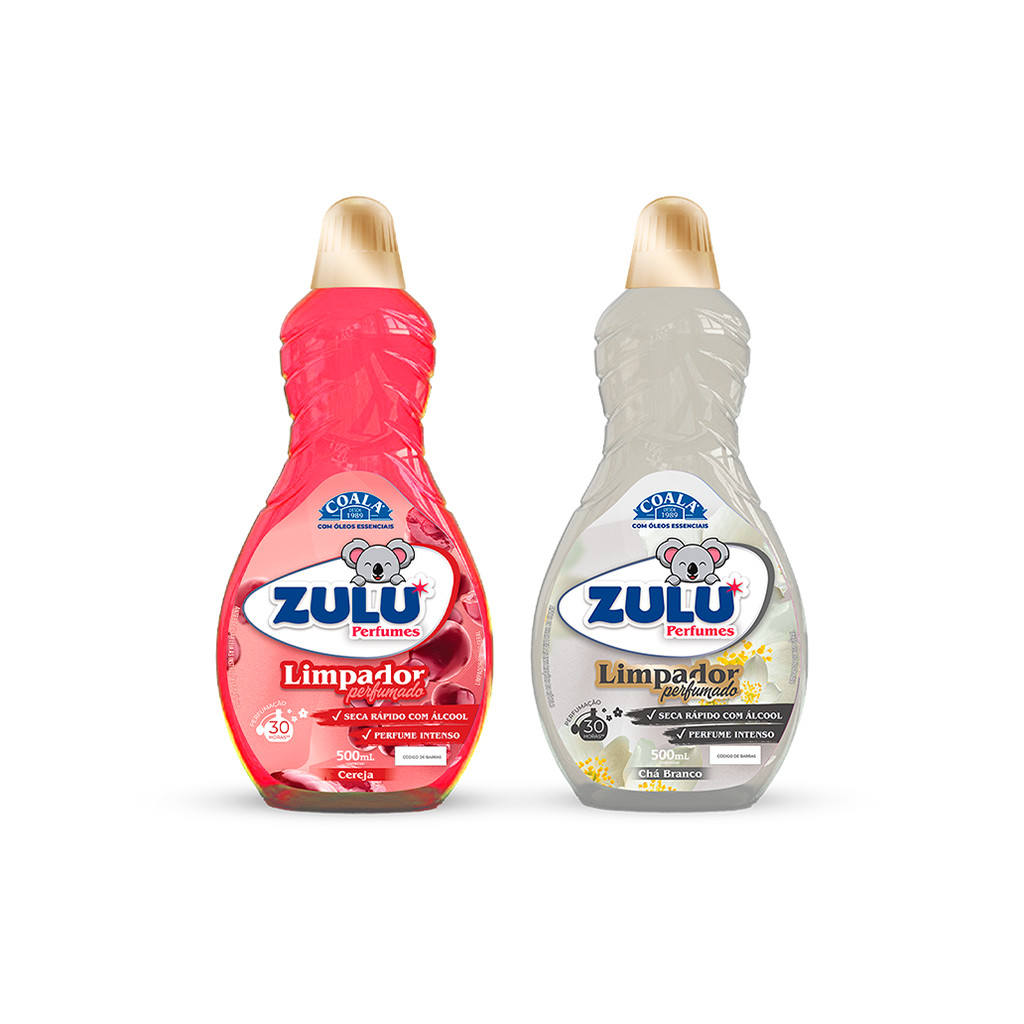kit Limpador Zulu Perfumes Cereja + Chá Branco 500 ml kit Limpador Zulu Perfumes Cereja + Chá Branco 500 ml