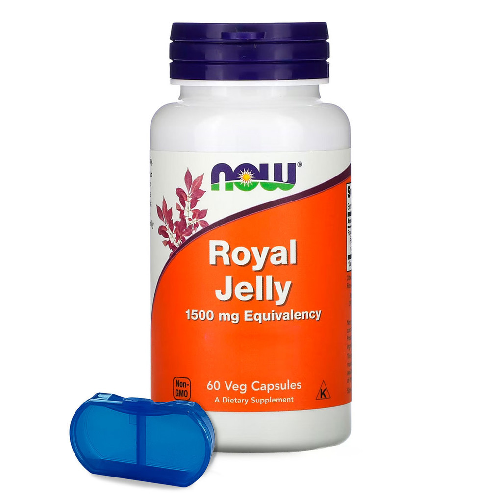 Geleia Real Now Foods Royal Jelly 60 Caps + Porta Cápsulas Geleia Real Now Foods Royal Jelly 60 Caps + Porta Cápsulas