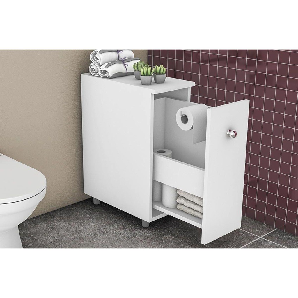 Balcão Lavanderia Multiuso BCM116 c/ 1 Gaveta Branco – Movelbento