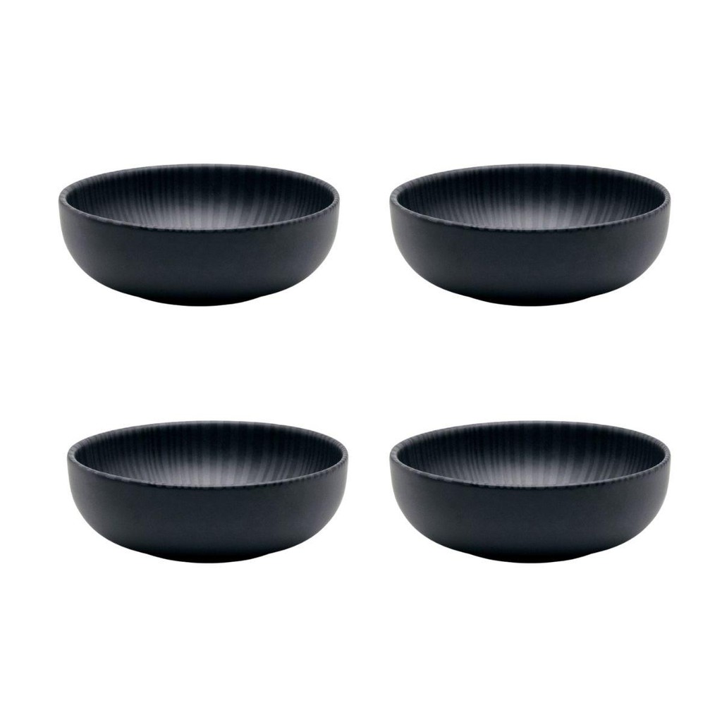 Jogo de 4 tigelas 600ml Oxford Flat Ônix Jogo de 4 tigelas 600ml Oxford Flat Ônix