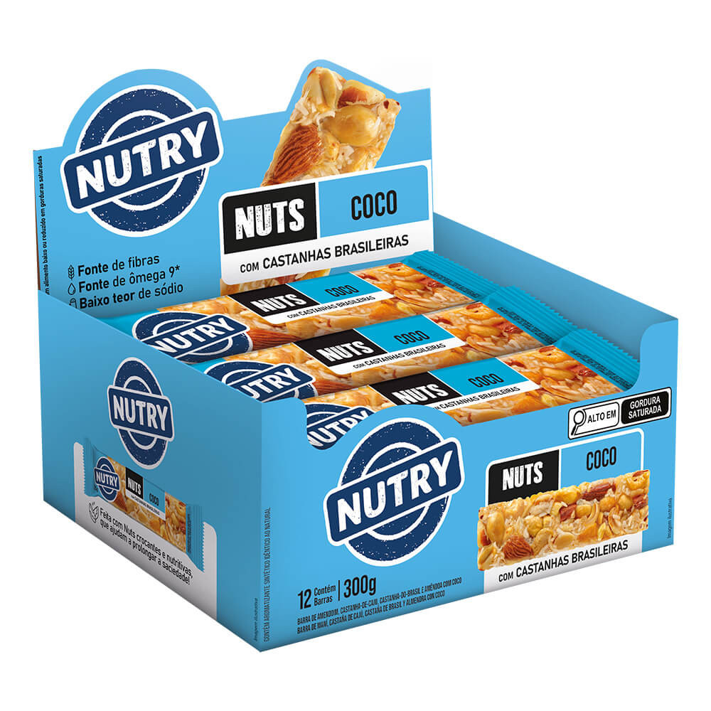 Barra Nuts Coco Nutry Com 12 Unidades De 25g Barra Nuts Coco Nutry Com 12 Unidades De 25g