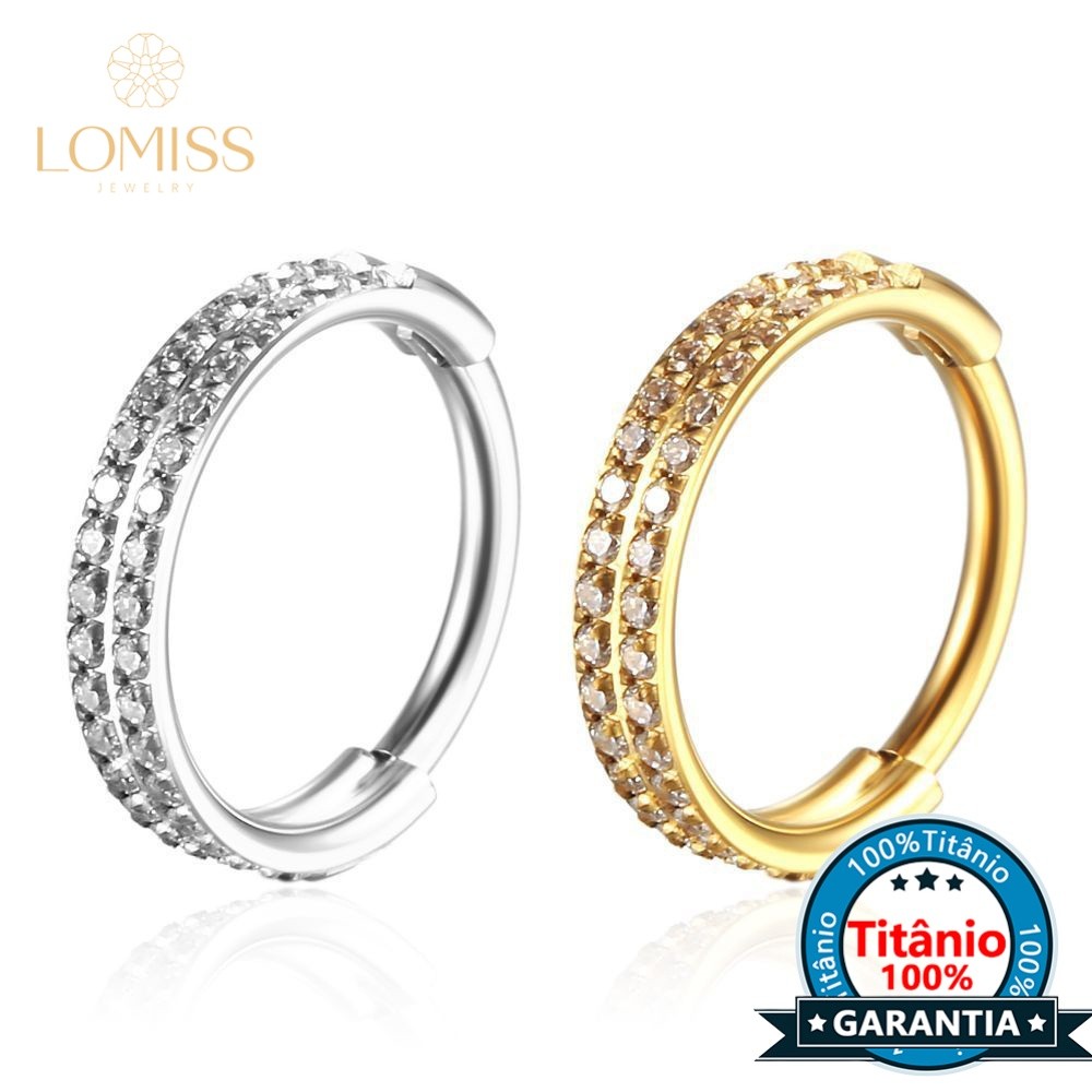 Lomiss Piercing Titânio Conch Argola Segmento Articulado Titânio Zircônia 2 Fileiras Lomiss Piercing Titânio Conch Argola Segmento Articulado Titânio Zircônia 2 Fileiras