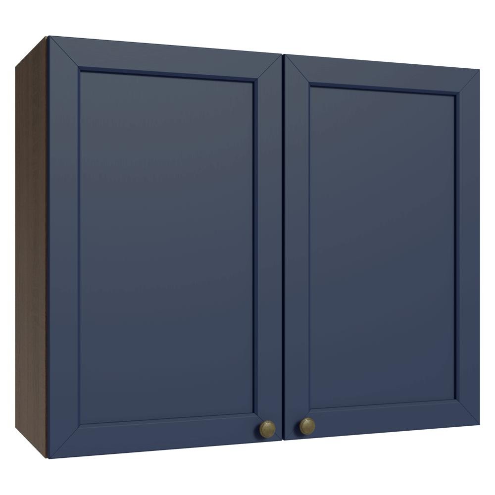 Armário Aéreo 80 cm 2 Portas Rustic/Azul Vik Madesa Armário Aéreo 80 cm 2 Portas Rustic/Azul Vik Madesa