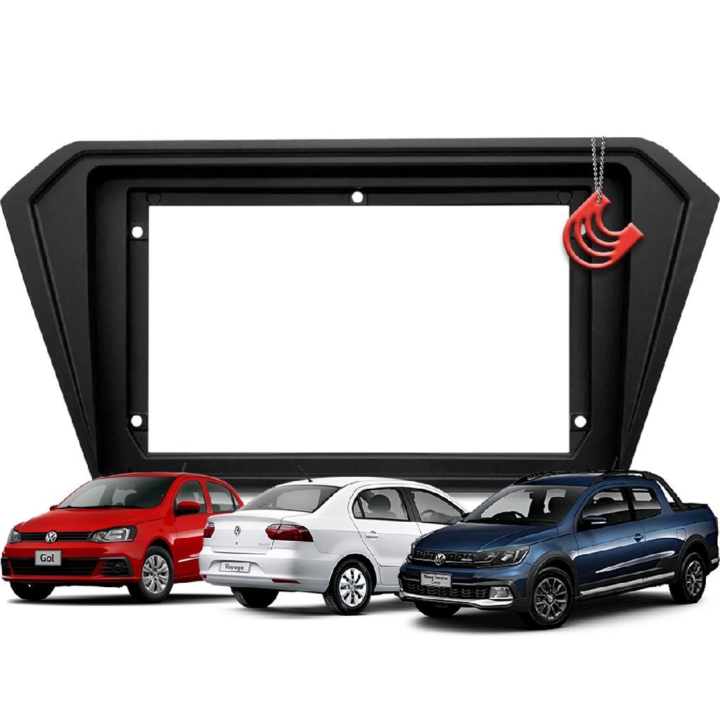 Moldura Painel 2Din Central Multimidia Mp5 Tela Som 9 polegadas Preta – Gol Voyage Saveiro G7 G8 G9 Moldura Painel 2Din Central Multimidia Mp5 Tela Som 9 polegadas Preta – Gol Voyage Saveiro G7 G8 G9