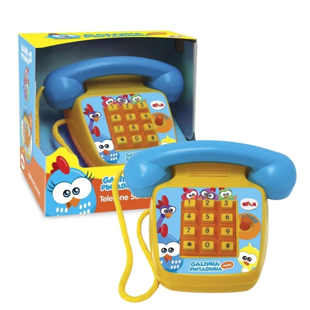 Brinquedo Foninho Sonoro da Galinha Pintadinha Mini Telefone Faz de Conta para Crianças a Partir de 3 Anos Elka – 1087 Brinquedo Foninho Sonoro da Galinha Pintadinha Mini Telefone Faz de Conta para Crianças a Partir de 3 Anos Elka – 1087