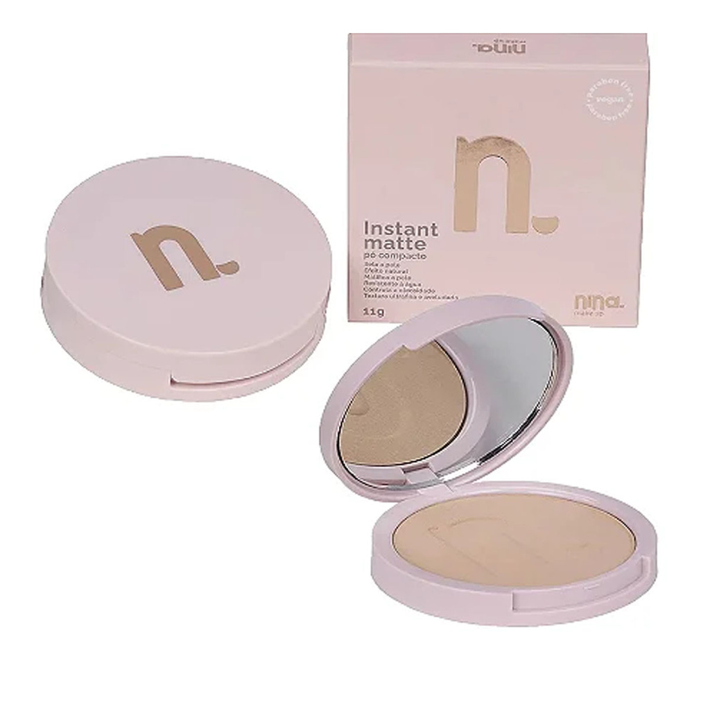 Pó Compacto Instant Matte Nina Make Up Pó Compacto Instant Matte Nina Make Up