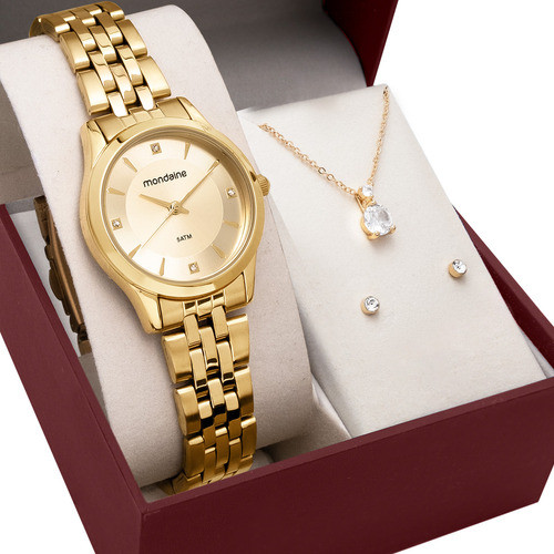 Kit Relógio Mondaine Feminino com Colar e Brincos 32607LPMKDE1K1 Kit Relógio Mondaine Feminino com Colar e Brincos 32607LPMKDE1K1