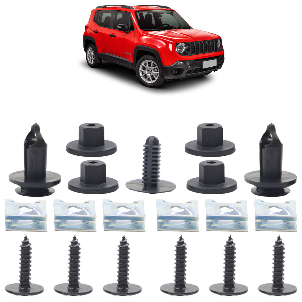 Kit Grampo Presilha Renegade 2016 2017 2018 2019 2020 2021Parabarro Dianteiro 19 Peças Kit Grampo Presilha Renegade 2016 2017 2018 2019 2020 2021Parabarro Dianteiro 19 Peças