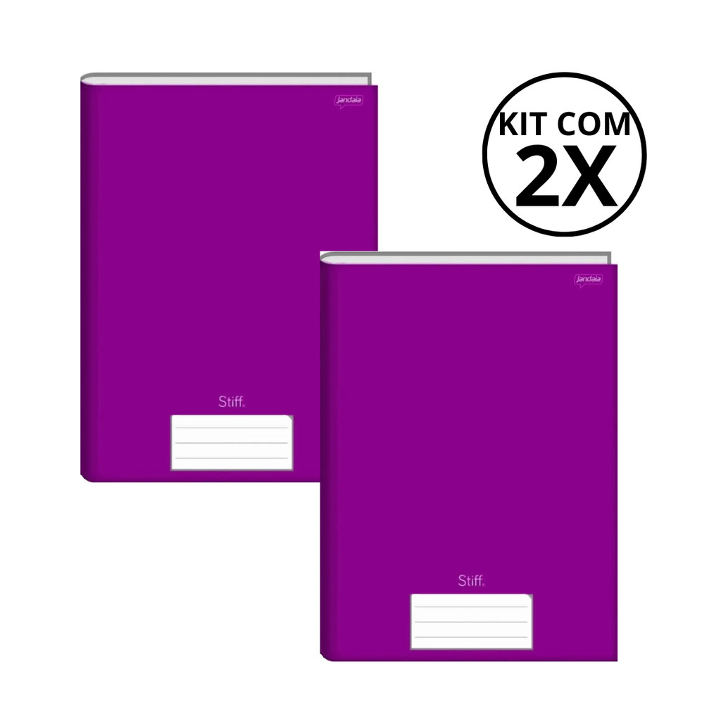 Kit Com 2 Caderno Brochura 96 Fls Pautado Capa Dura – Stiff COR:ROXO Kit Com 2 Caderno Brochura 96 Fls Pautado Capa Dura – Stiff COR:ROXO