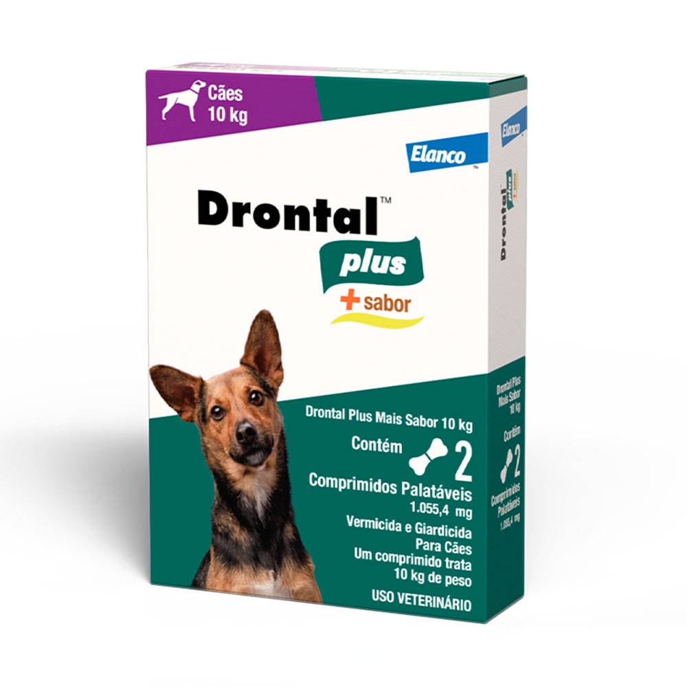 Vermífugo Drontal Plus Para Cães 10kg Elanco +Sabor Carne 2 Comprimidos Vermífugo Drontal Plus Para Cães 10kg Elanco +Sabor Carne 2 Comprimidos