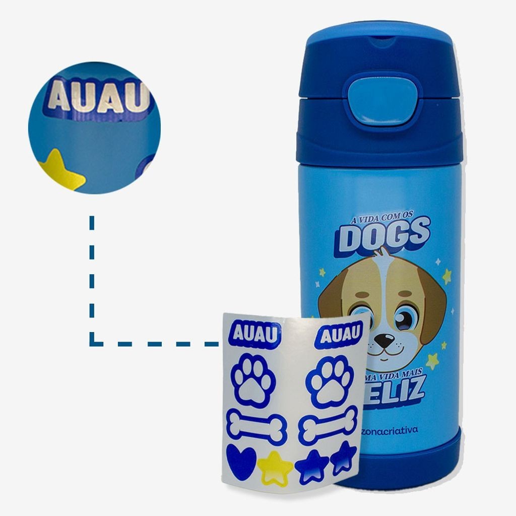 Garrafa Térmica Infantil Com Adesivo Eu Amo Dogs – Zonacriativa Garrafa Térmica Infantil Com Adesivo Eu Amo Dogs – Zonacriativa