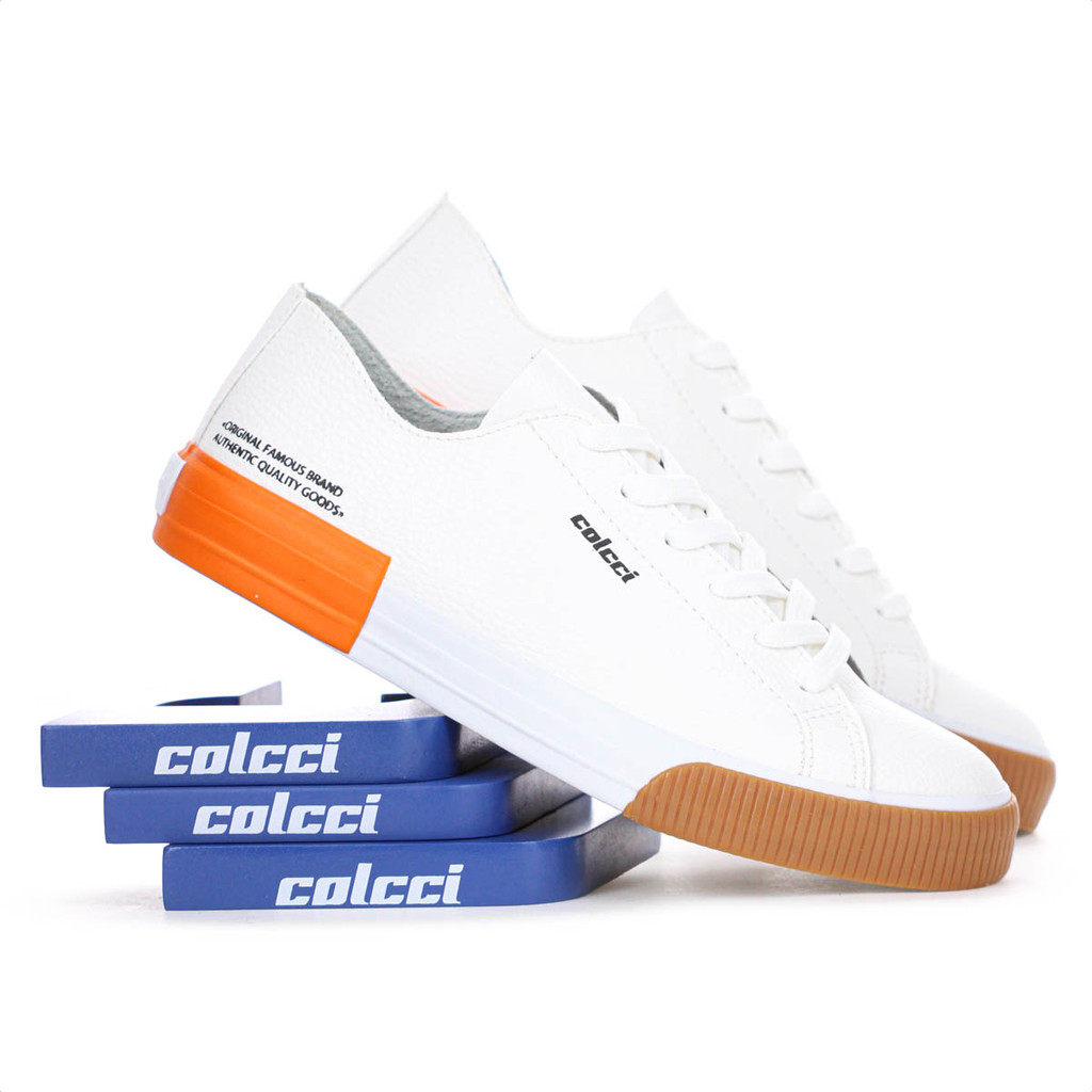 Tênis Colcci CF Simple Off White Laranja e Marrom – Feminino Tênis Colcci CF Simple Off White Laranja e Marrom – Feminino