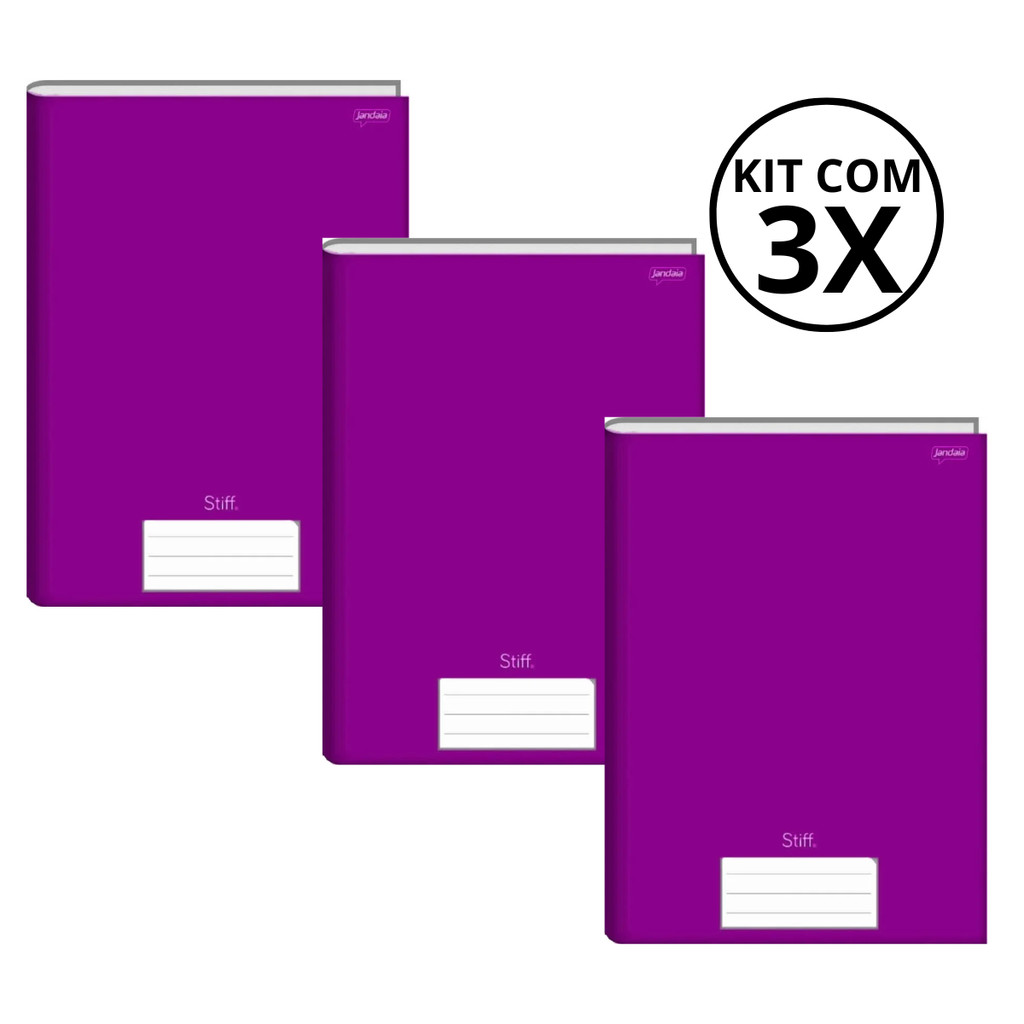 Kit Com 3 Caderno Brochura 96 Fls Pautado Capa Dura – Stiff KITS:KIT 03 Kit Com 3 Caderno Brochura 96 Fls Pautado Capa Dura – Stiff KITS:KIT 03
