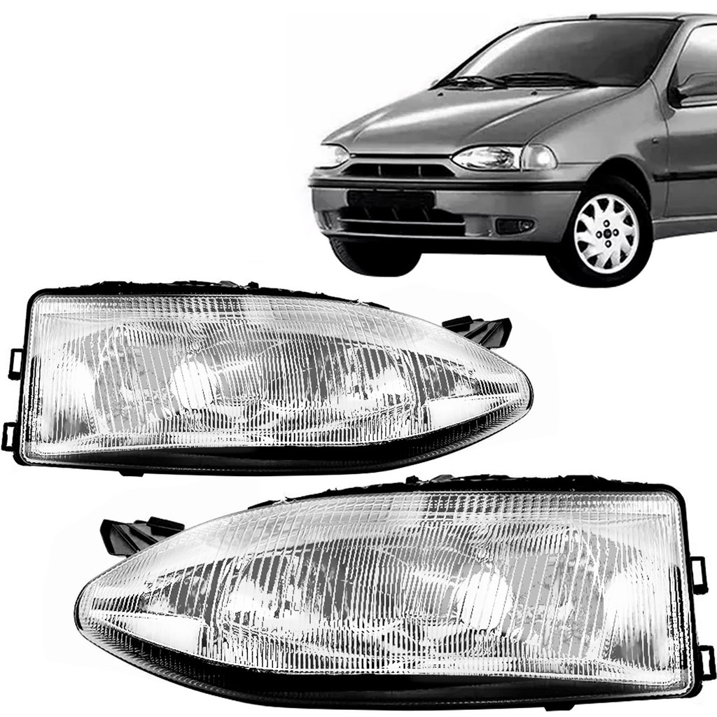 Farol Palio 96 97 98 99 2000 Cromado Lente Policarbonato Farol Palio 96 97 98 99 2000 Cromado Lente Policarbonato