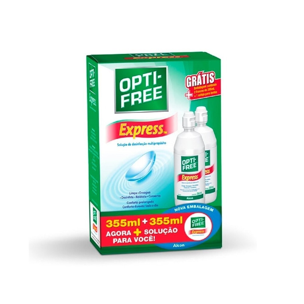 Opti-Free Express Solucao para Lentes 355ml Gratis 355ml + Estojo Opti-Free Express Solucao para Lentes 355ml Gratis 355ml + Estojo