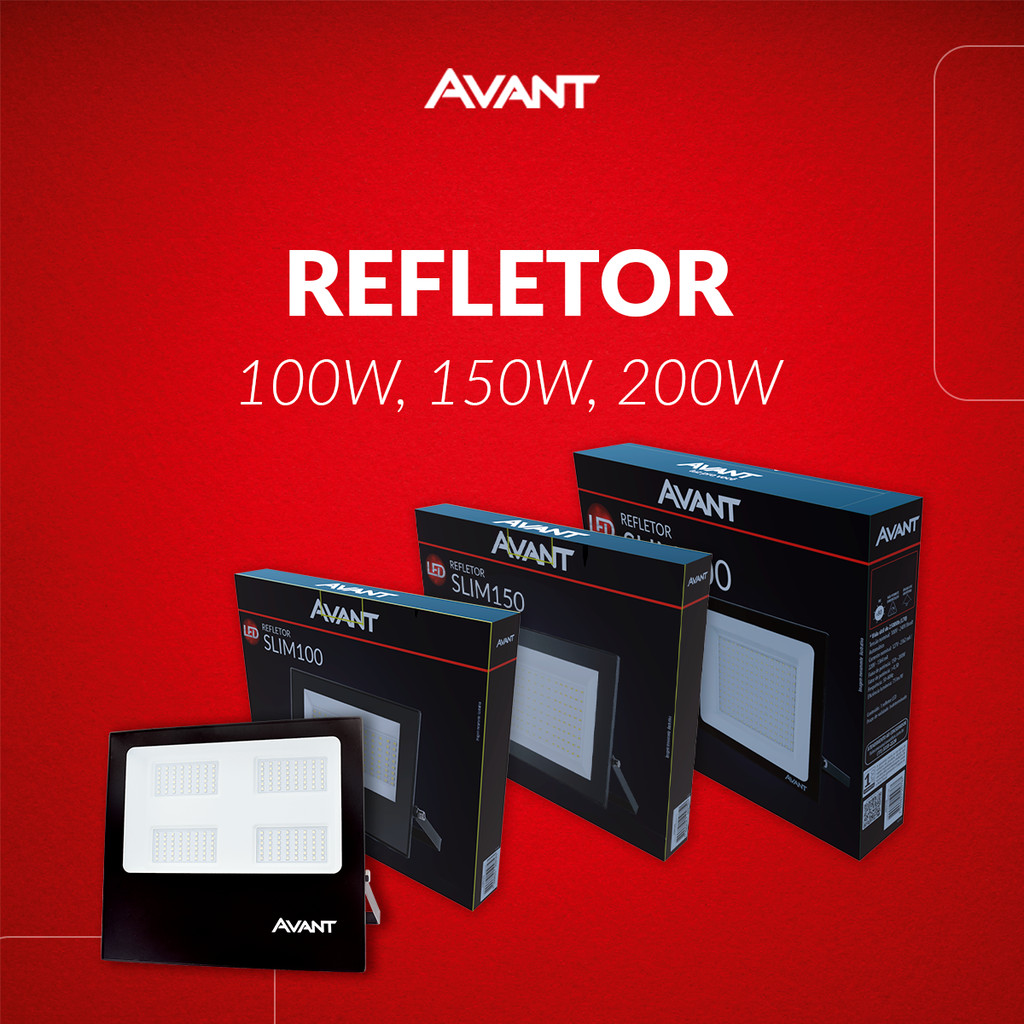 Refletor Led Slim 100w 150w 200w 3000k a 6500k Branco Quente e Frio Ip65 110v/220v Bivolt Avant Refletor Led Slim 100w 150w 200w 3000k a 6500k Branco Quente e Frio Ip65 110v/220v Bivolt Avant