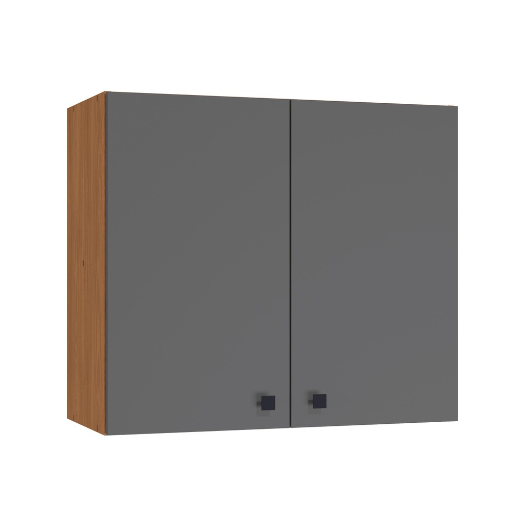 Armário Aéreo Kappesberg Pixel 2 Portas Canela/Cinza Sagrado 80cm