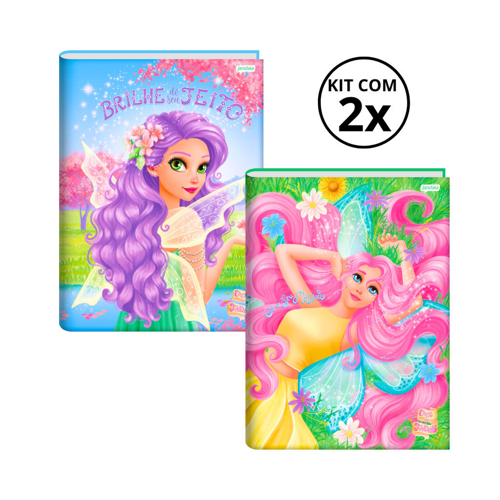 Kit Com 02 Cadernos Brochura 80 Folhas Fada – Jandaia CAPA:Roxo/Rosa Kit Com 02 Cadernos Brochura 80 Folhas Fada – Jandaia CAPA:Roxo/Rosa