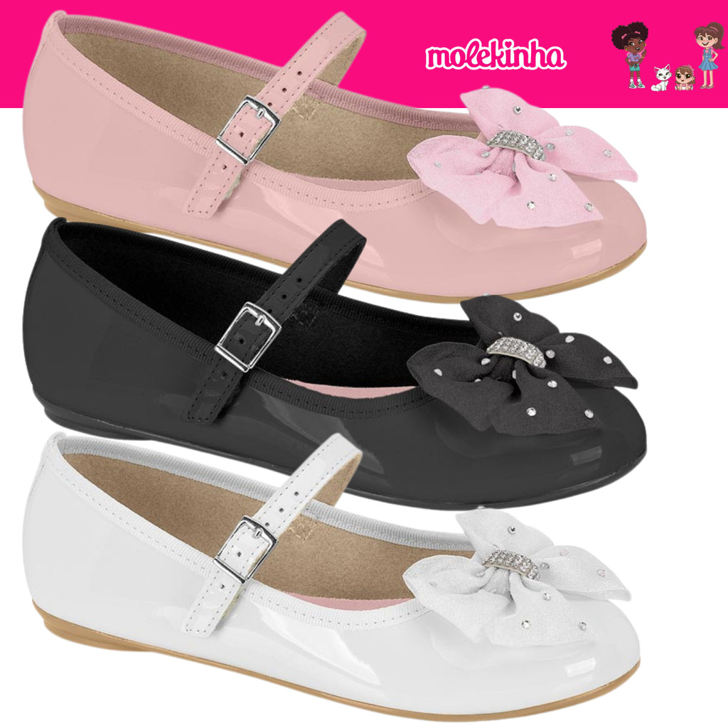 Sapatilha Feminina Molekinha Infantil Bailarina Laço Fashion Conforto Sapatilha Feminina Molekinha Infantil Bailarina Laço Fashion Conforto