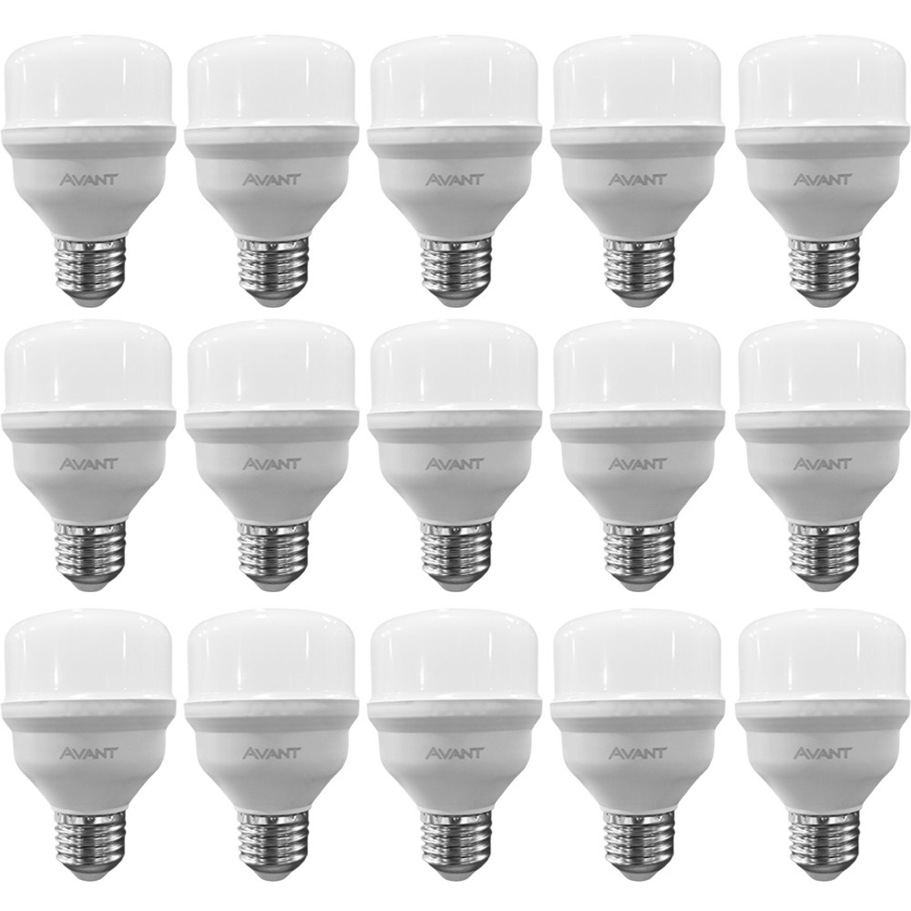 15 Lâmpada Bulbo 20W Luz Branco Frio 6500K Soquete E27 Bivolt 127v 220v Avant 15 Lâmpada Bulbo 20W Luz Branco Frio 6500K Soquete E27 Bivolt 127v 220v Avant