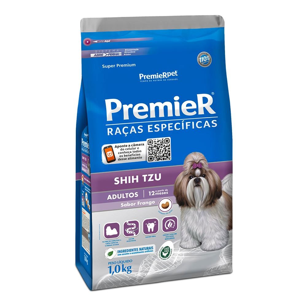 Ração PremieR Raças Shih Tzu Adultos Sabor Frango – 1Kg Ração PremieR Raças Shih Tzu Adultos Sabor Frango – 1Kg