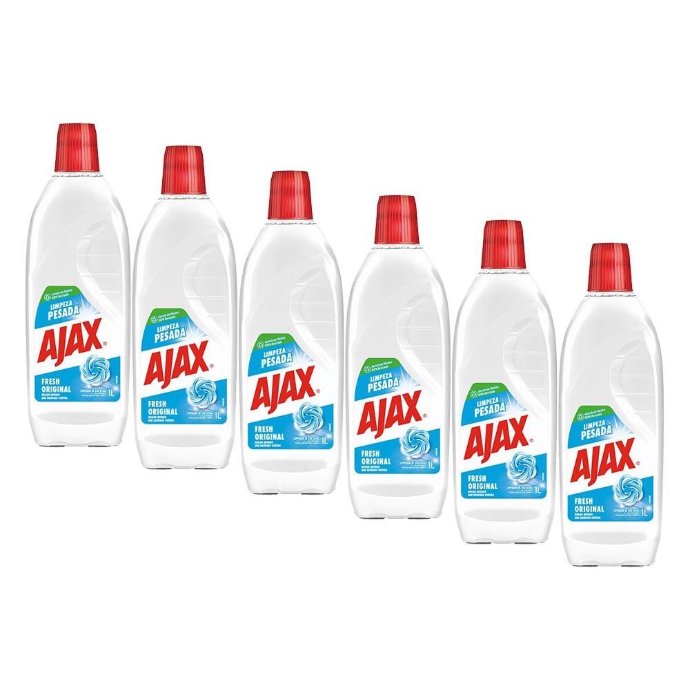 Kit 6 Limpador Ajax Diluível Fresh 1l Kit 6 Limpador Ajax Diluível Fresh 1l