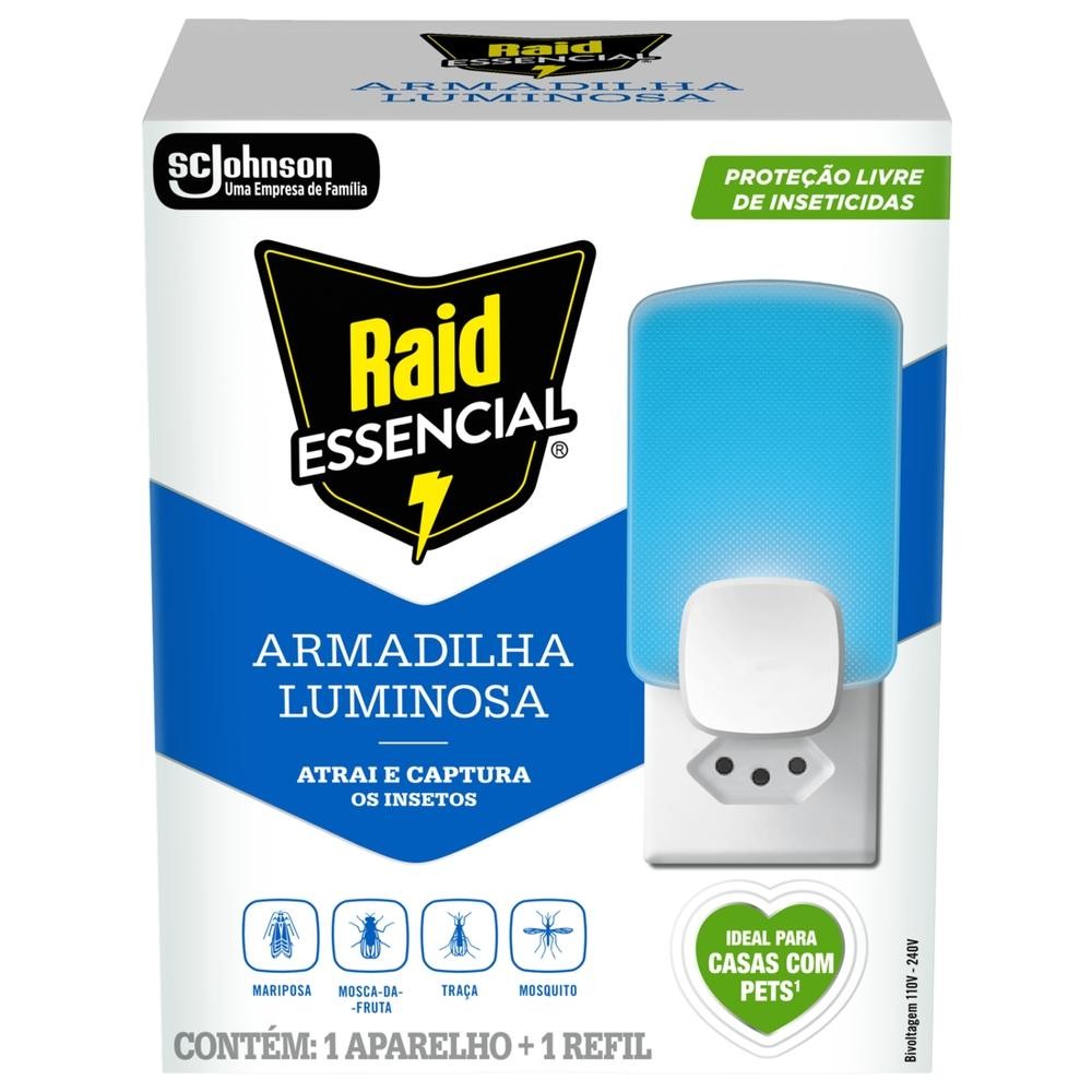 Kit Armadilha Luminosa + Refil Raid Essencial Kit Armadilha Luminosa + Refil Raid Essencial