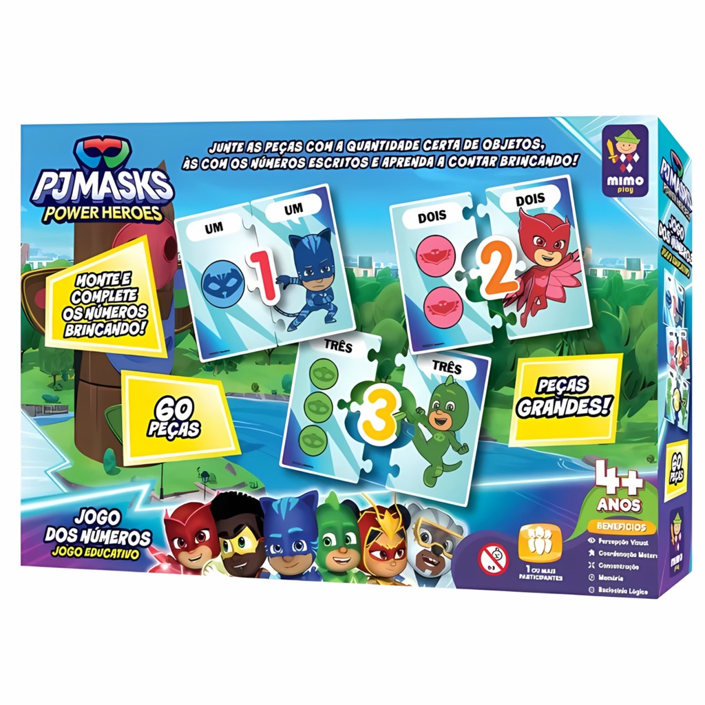 Jogo dos Números Infantil Educativo PJ Mask Mimo Toys – 2501 Jogo dos Números Infantil Educativo PJ Mask Mimo Toys – 2501