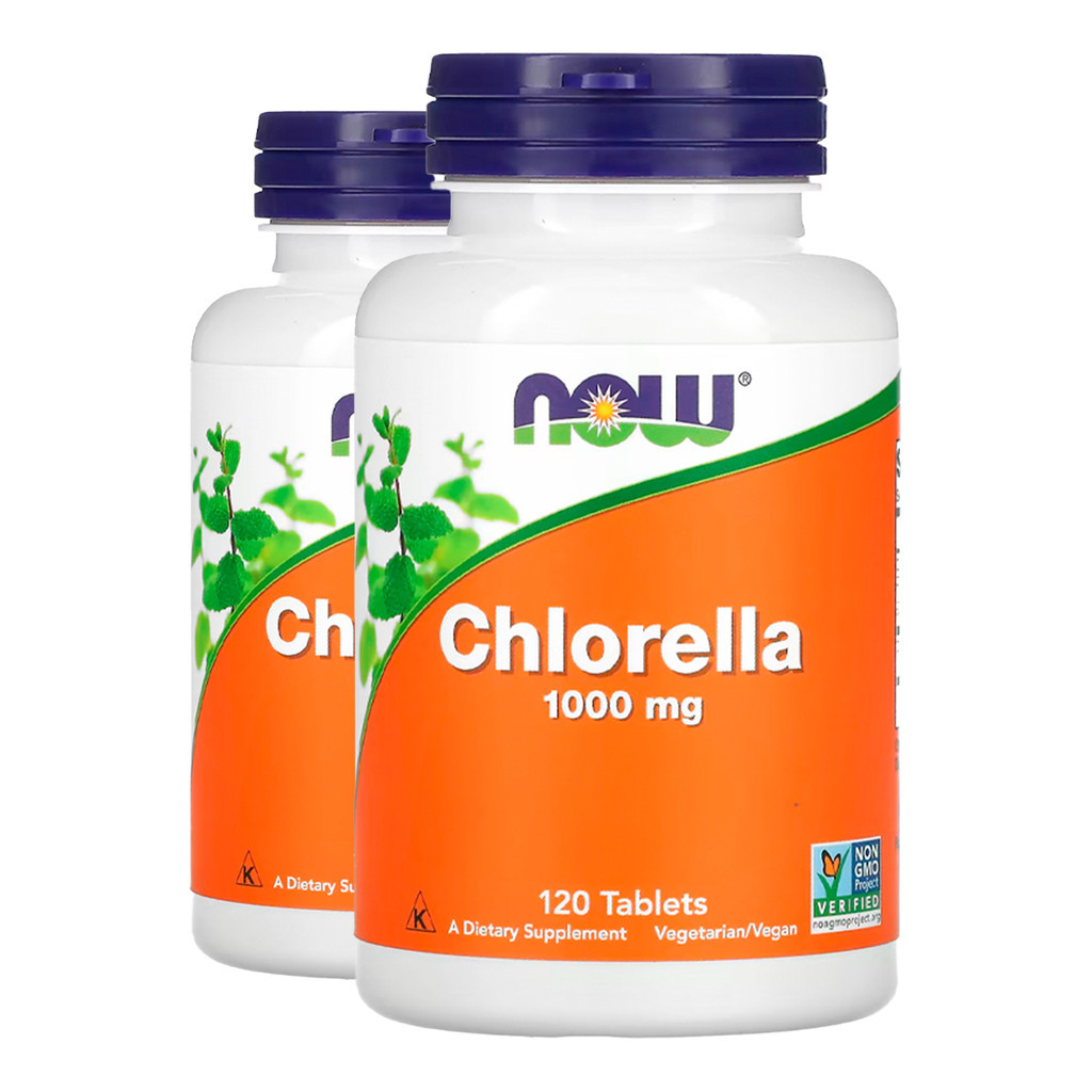 Kit 2x Chlorella 1000mg Now Foods 120 Tablets Importado/Made in Usa