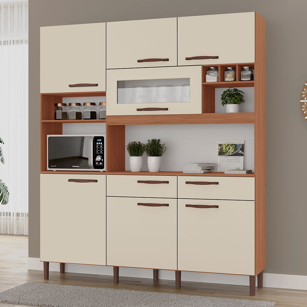Armário de Cozinha Lyon 100% MDF 7 Portas e 2 Gavetas Armário de Cozinha Lyon 100% MDF 7 Portas e 2 Gavetas