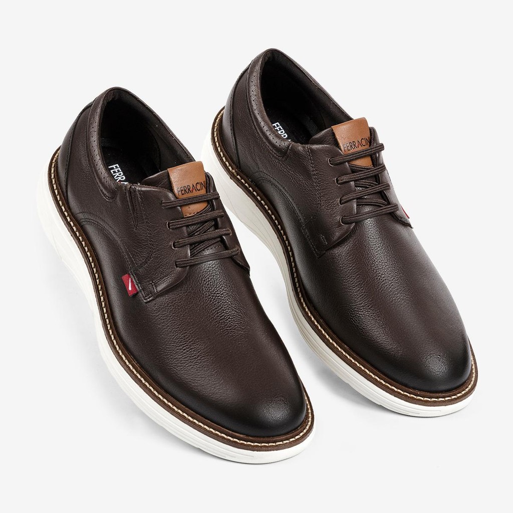 Sapato Masculino Casual Ferracini Couro Legitimo Atacador Esporte Fino Full Marrom 4565-696I Sapato Masculino Casual Ferracini Couro Legitimo Atacador Esporte Fino Full Marrom 4565-696I