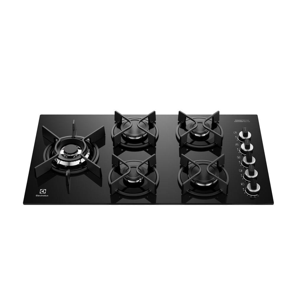 Cooktop 5 Bocas a Gás Electrolux Mesa Vidro Expert ChamaPrecisa e Grade Ferro Fundido (KE5GW) Cooktop 5 Bocas a Gás Electrolux Mesa Vidro Expert ChamaPrecisa e Grade Ferro Fundido (KE5GW)