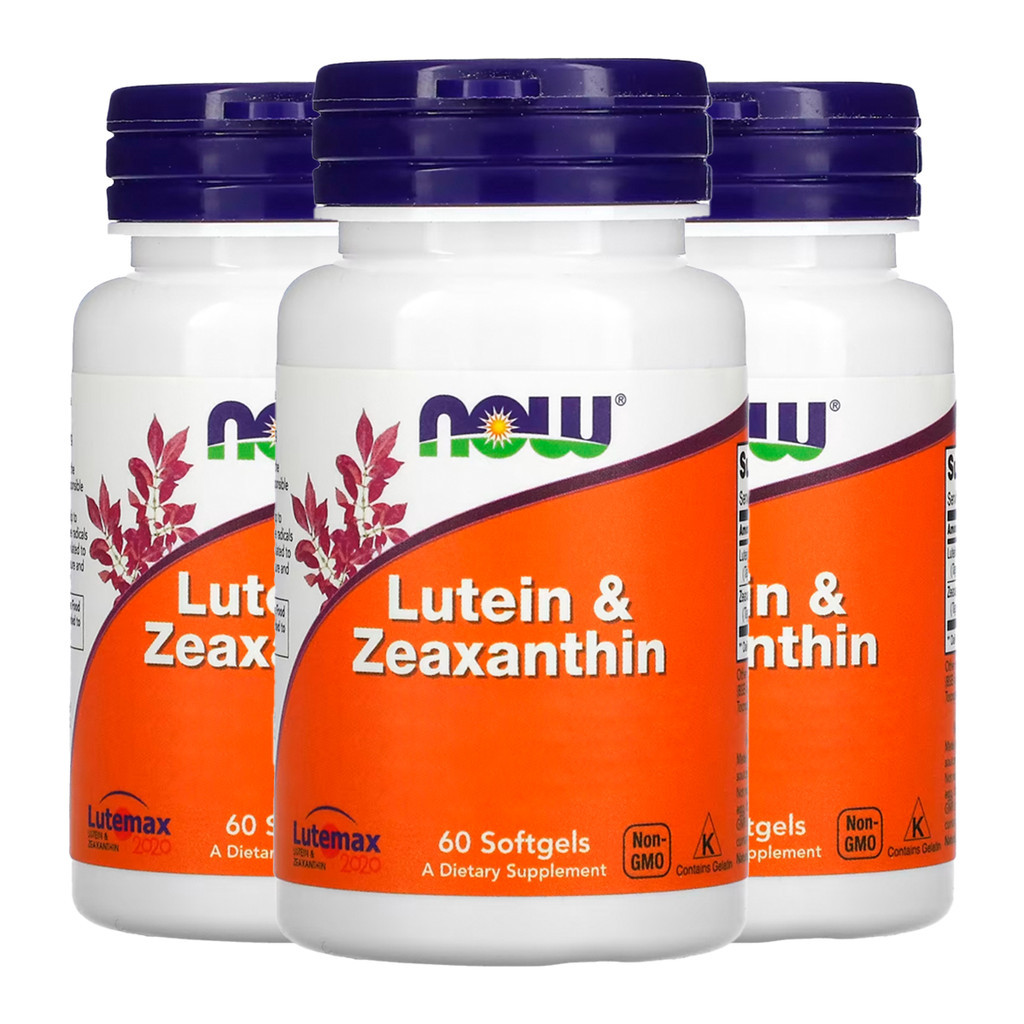 Kit 3x Luteína Zeaxantina 25/5mg Now Foods Lutein 60Sotf /Made in Usa