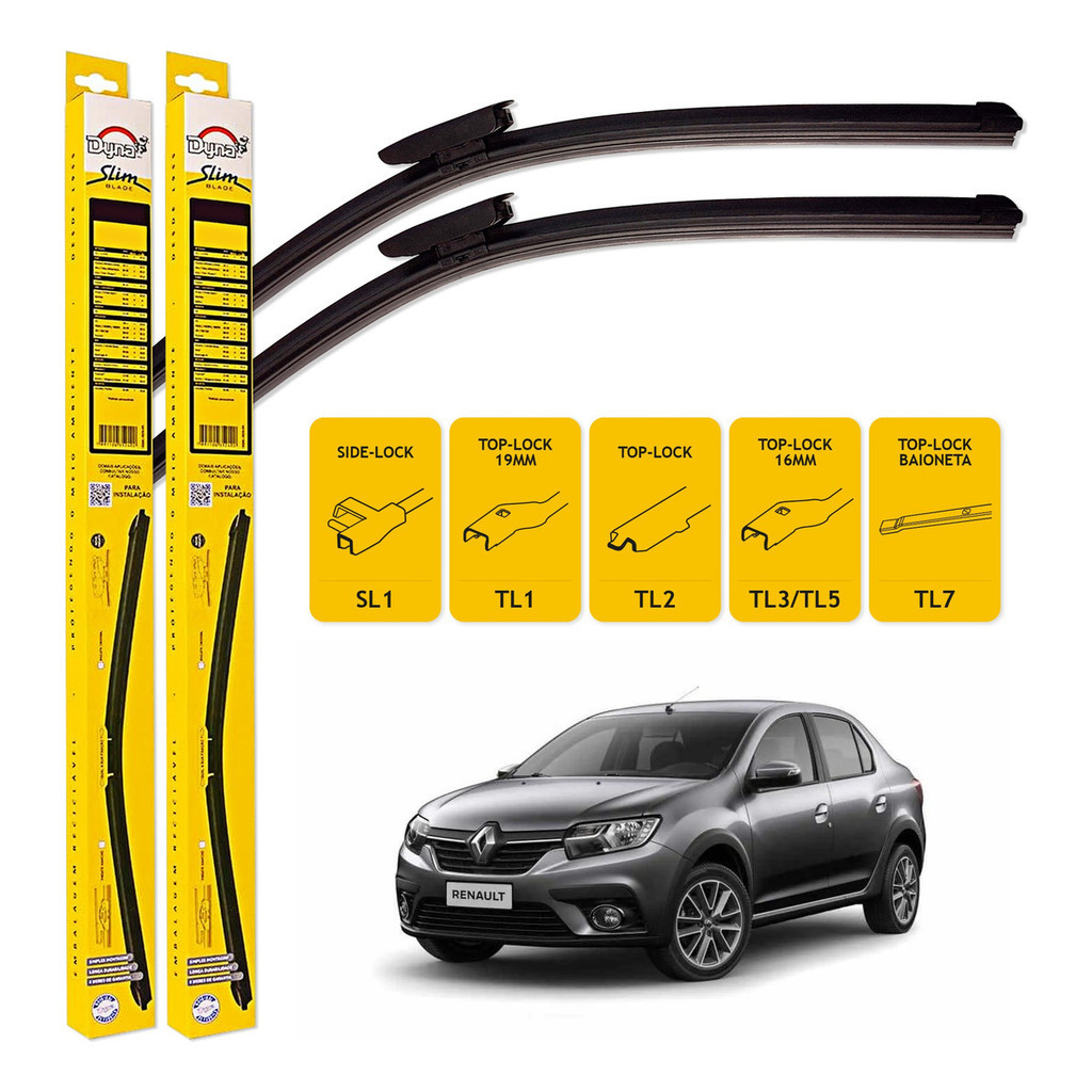 Palhetas Dyna Limpador Parabrisa Renault Logan 2013 A 2025 Palhetas Dyna Limpador Parabrisa Renault Logan 2013 A 2025