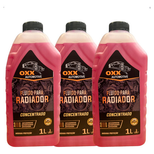 Kit 3 Litros de Aditivo Radiador Concentrado Oxx Rosa Kit 3 Litros de Aditivo Radiador Concentrado Oxx Rosa