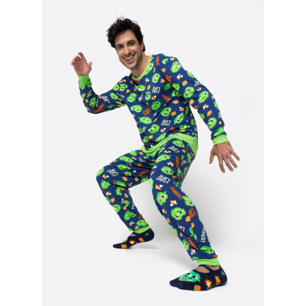 Pijama Manga Longa Ultra Visco Masculino Dragão Camping – Puket Pijama Manga Longa Ultra Visco Masculino Dragão Camping – Puket