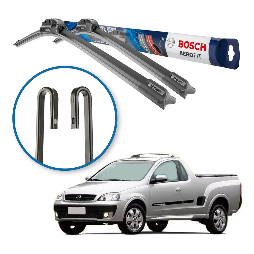 Palheta Limpador Parabrisa Original Bosch Chevrolet Montana 2004 a 2010 Palheta Limpador Parabrisa Original Bosch Chevrolet Montana 2004 a 2010