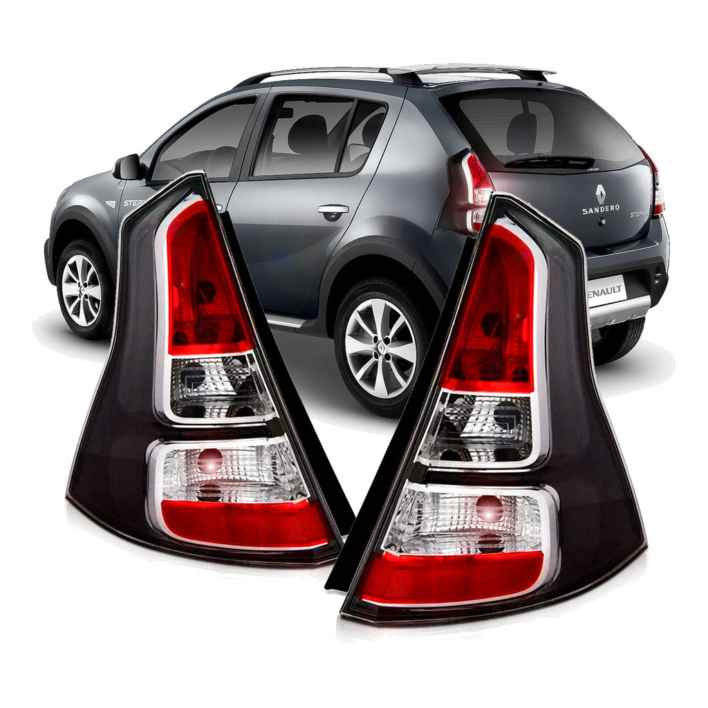Par Lanternas Traseiras Renault Sandero 2012 A 2014 Fume Par Lanternas Traseiras Renault Sandero 2012 A 2014 Fume