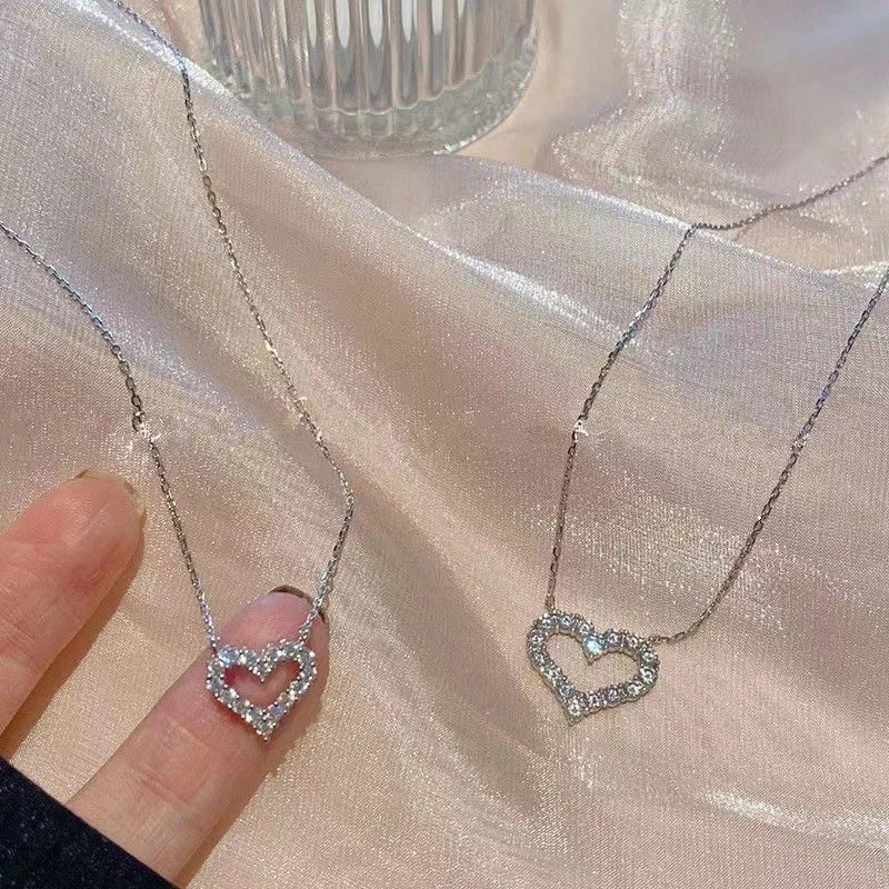Colar Bamoer Com Design De Coração Elegante Estilo Coreano Joias Presentes Para Mulheres Colar Bamoer Com Design De Coração Elegante Estilo Coreano Joias Presentes Para Mulheres