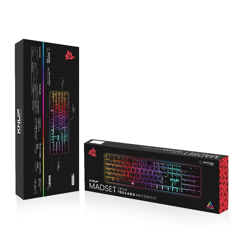 Teclado Gamer Mecânico RGB TE114 Switch Azul ABNT2 Teclado Gamer Mecânico RGB TE114 Switch Azul ABNT2