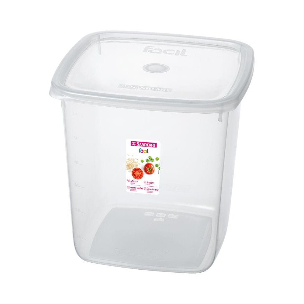 Pote Plástico Quadrado Fácil Cristal 7L Sanremo Pote Plástico Quadrado Fácil Cristal 7L Sanremo
