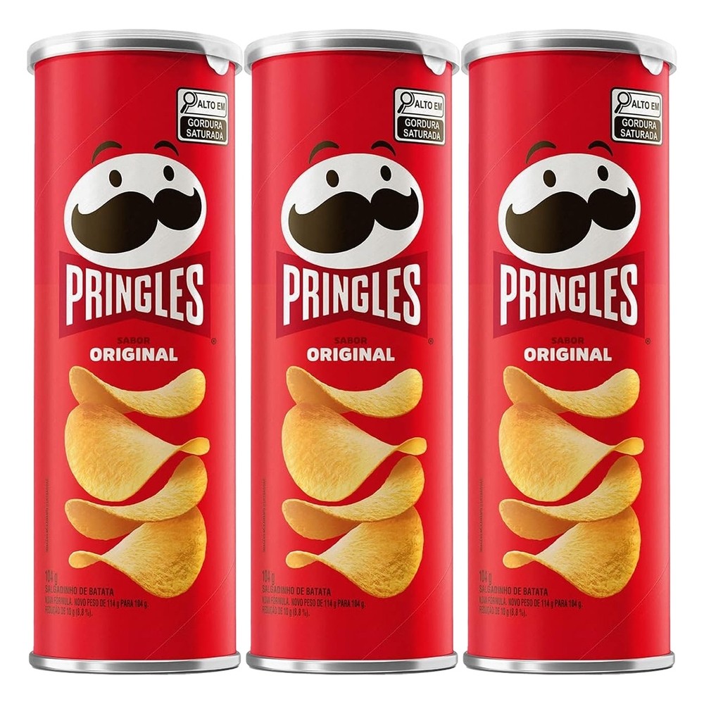 Kit 3 und Batata Pringles Original 104g Kit 3 und Batata Pringles Original 104g