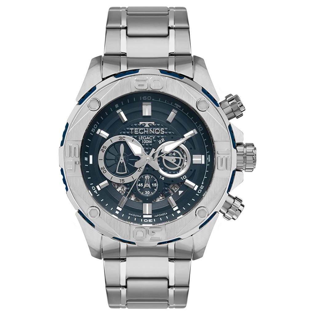 Relógio Technos Masculino Legacy Prata – JS25BBZ/1A Relógio Technos Masculino Legacy Prata – JS25BBZ/1A
