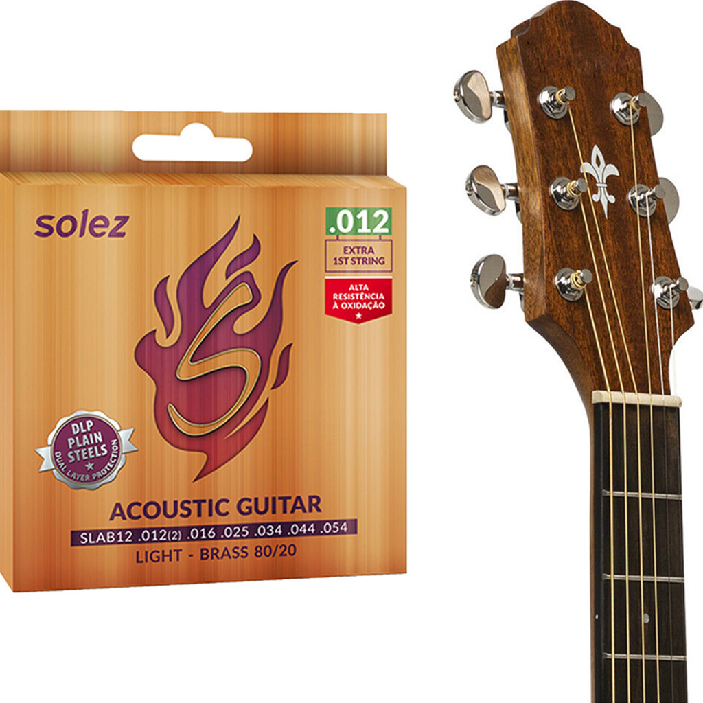 Encordoamento Solez DLP Violão Aço 012 Bronze 80/20 SLAB12 Encordoamento Solez DLP Violão Aço 012 Bronze 80/20 SLAB12