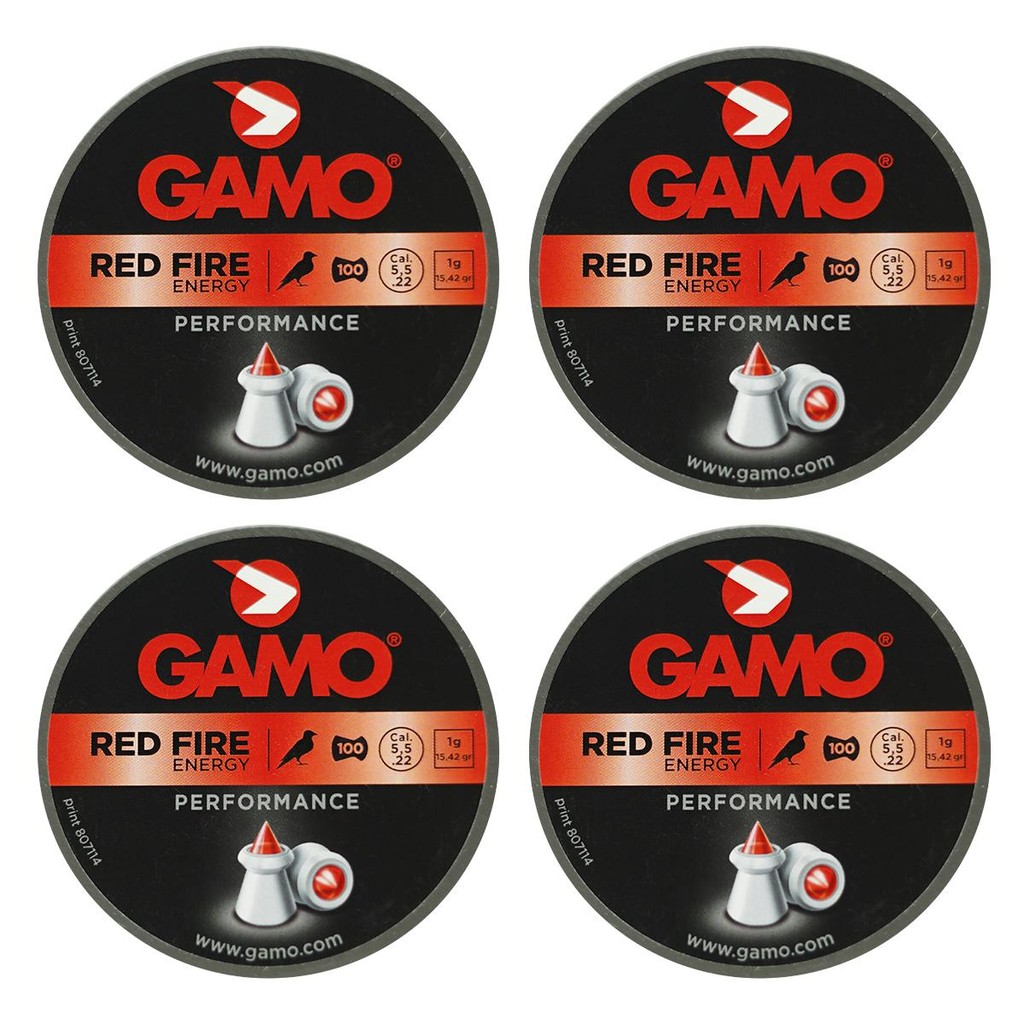 04un. Chumbinho Gamo 5.5mm Red Fire Lata 100un Cada. 04un. Chumbinho Gamo 5.5mm Red Fire Lata 100un Cada.