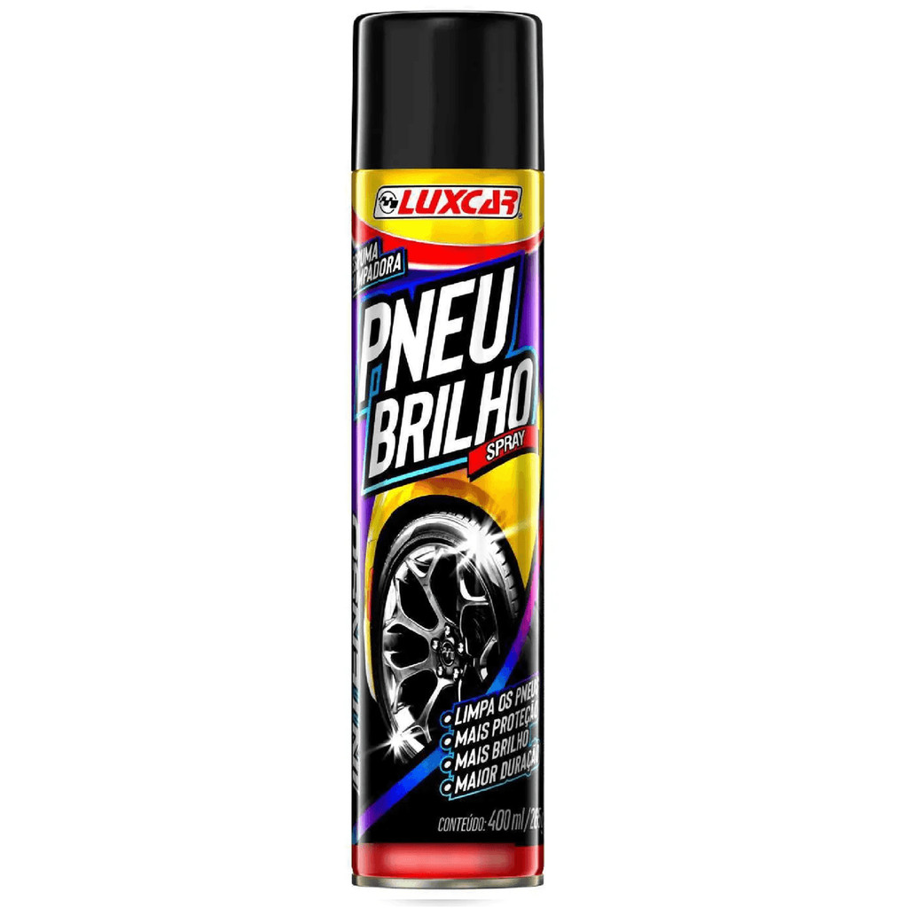 Spray Pretinho Brilho Protecao Limpa Pneus Luxcar 400ml Spray Pretinho Brilho Protecao Limpa Pneus Luxcar 400ml