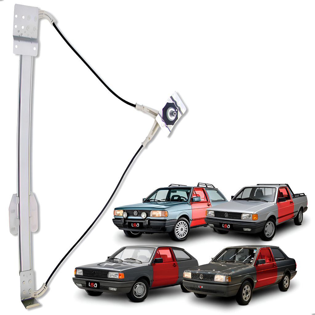 Elevador de Vidro Manual VW Gol Parati Saveiro Voyage Motorista Esquerdo 2 Portas Modelos 1987 a 1997 Instalação Fácil