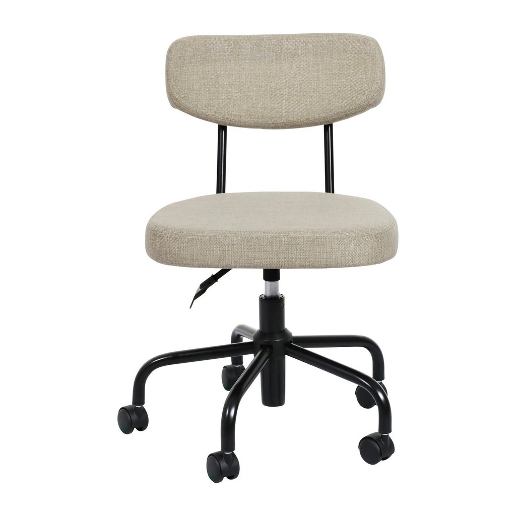 Cadeira para Escritório Decorativa Linho Giratória Fit Bege Cadeira para Escritório Decorativa Linho Giratória Fit Bege