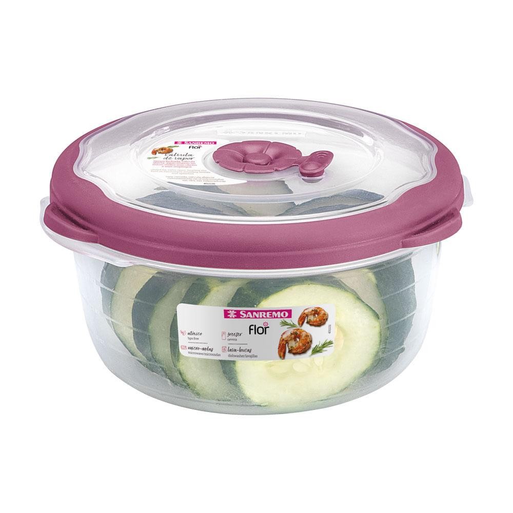 Pote Plástico Redondo Hermético Açaí 1,1L Flor Sanremo Pote Plástico Redondo Hermético Açaí 1,1L Flor Sanremo